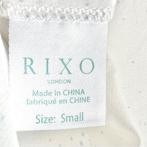 Rixo London Starfish Jane Ruffle-trimmed printed silk-crepe blouse Size Small - Picture 8 of 16